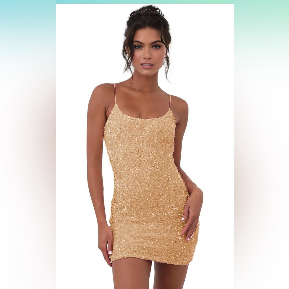 Amazon Gold Sequin Mini Dress